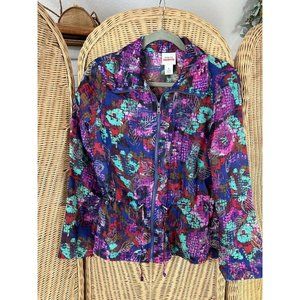 ruby rd jacket size 10 jacket purple floral sheer